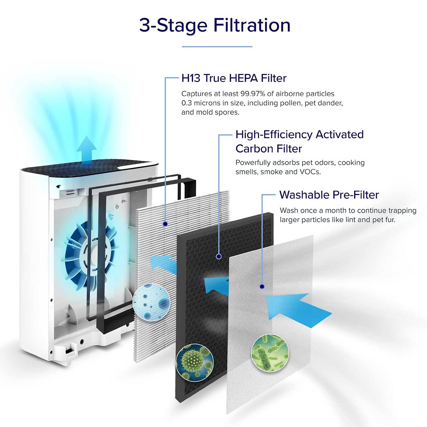 Levoit Vital 100 True HEPA Air Purifier for Home Large Room VeSync Store
