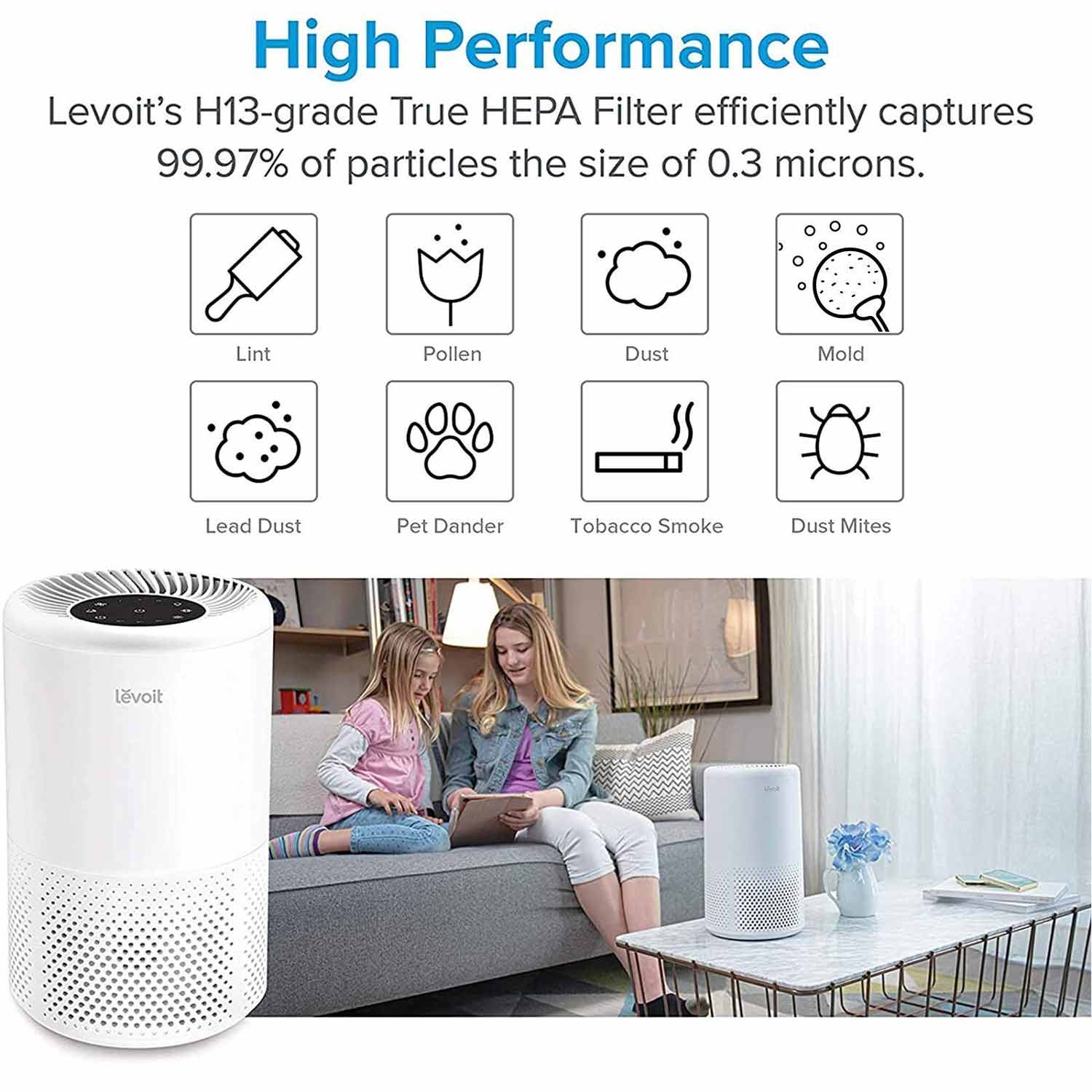 Comedes Filtro Per Purificatore D'aria Levoit Vista 200 - HEPA E Carbone Attivo Compatibile
