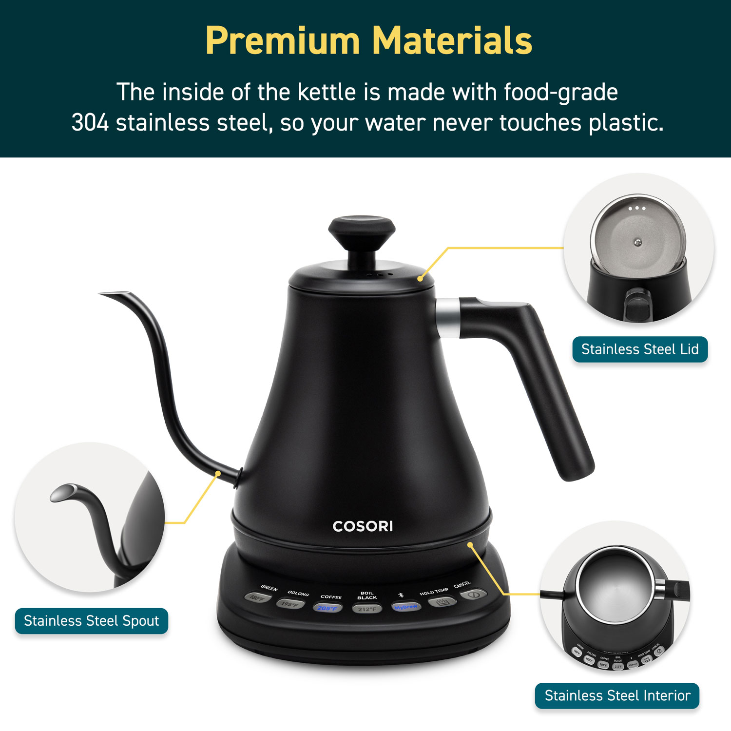 COSORI Smart Electric Gooseneck Kettle Listing 2